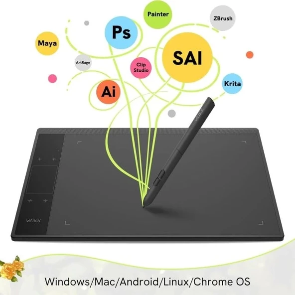 Dijital Çizim Tableti VEIKK A15Pro Grafik Kalemi - 5