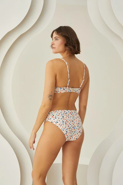 Litae Puantiyeli Şık Desenli Kaplı Bikini Takımı - 2