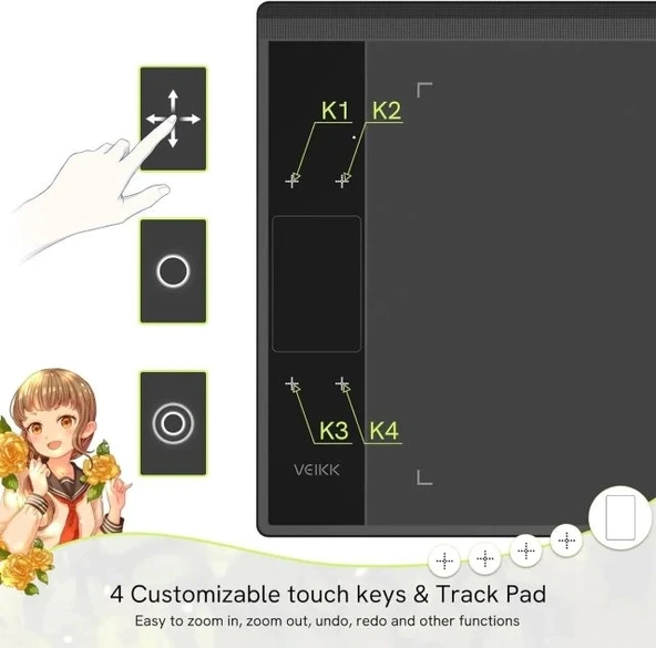 Dijital Çizim Tableti VEIKK A15Pro Grafik Kalemi - 2