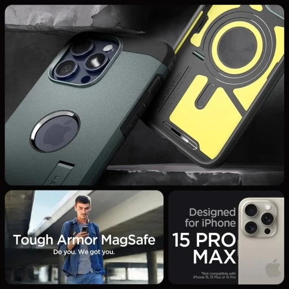 Spigen iPhone 15 Pro Magnetic Tough Armor MagFit Kılıf - 7