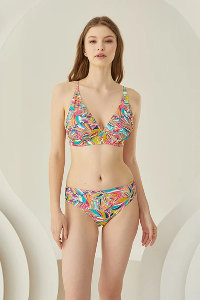 Renkli Fresh Flower Bikini Takımı - 2