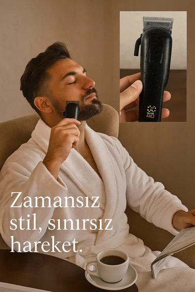 Girist Şarjlı Professional Saç Sakal Tıraş Makinası Siyah - Resim 2