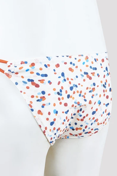 Renkli Triana Boyundan Bağlamalı Straplez Bikini Takımı - 4