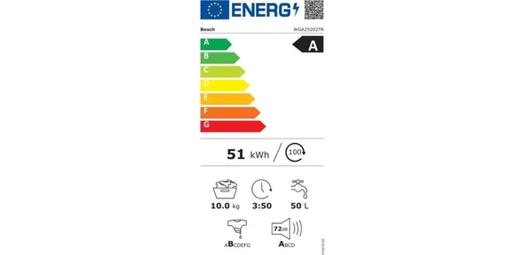Bosch WGA25202TR Çamaşır Makinesi 10 kg 1200 Dev./dak. Beyaz - 5