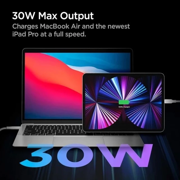 Spigen 100W USB-C Dual Duvar Şarj Cihazı [GaN II] PD 3.0 - 4