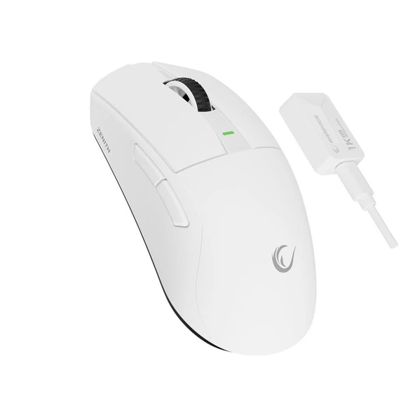 Rampage ZENITH BT+Wired+2.4G Beyaz Kablosuz PAW3395 NORDIC 52833 MCU Gaming Oyuncu Mouse