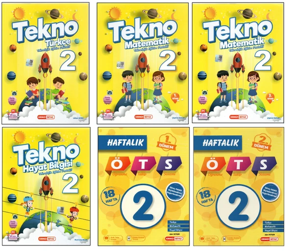 KIRMIZI BEYAZ 2. SINIF TEKNO SET (6 KİTAP)