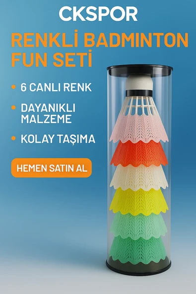 6 lı Badminton Topu Renkli Mantar Başlı Badminton Topu