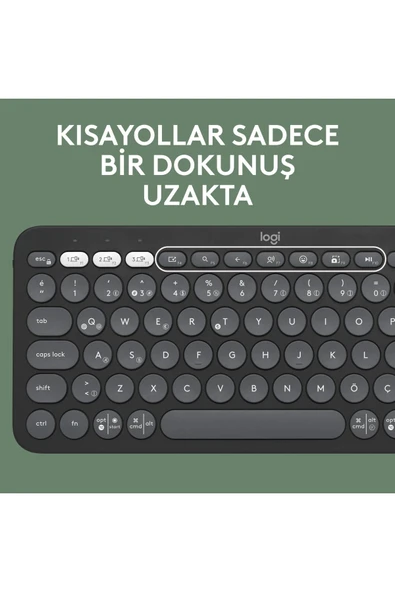 Pebble 2 Set Çoklu Cihaz Özellikli Sessiz Kablosuz Türkçe Q Klavye ve Mouse Seti - Siyah - 5