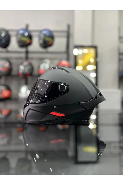 MT Helmets Thunder 4 Matt Black Kask Şeffaf Vizörlü