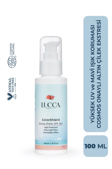 SolarShield Güneş Kremi 100 ml - 50 SPF Yüksek Koruma, COSMOS Sertifikalı ve Su Bazlı Krem