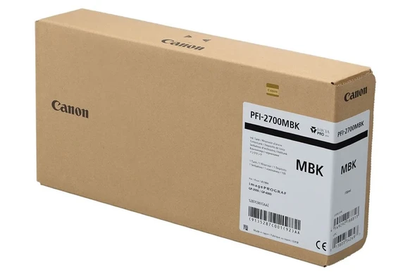 Canon PFI-2700 MBK (Matte Black) Mat Siyah Orijinal Mürekkep Kartuş 700 ml. (5287C001) - 1