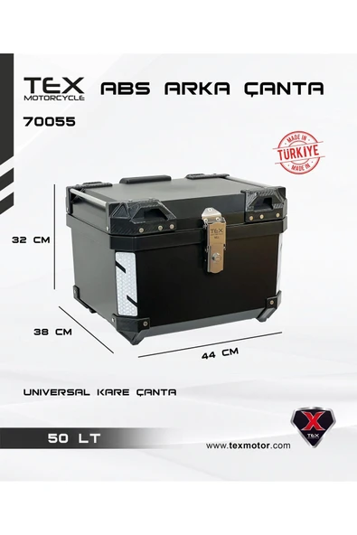 Tex 70055 ABS 50 Litre Siyah Arka Çanta (Topcase) - Resim 6
