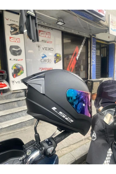 LS2 Rapıd Mat Siyah Kask - Gökkuşağı Vizör Spoiler - 5