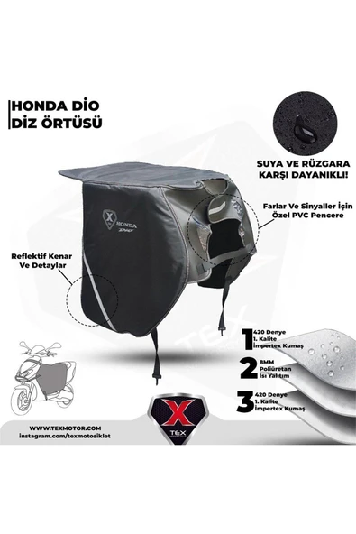 YM Honda Dio Diz Örtüsü - Diz Rüzgar Koruma - Resim 2