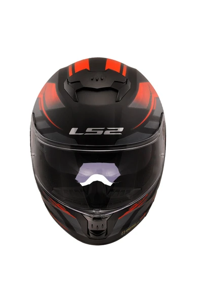 LS2 Stream 2 Fury Mat Siyah-gri-kırmızı Kask - Resim 2