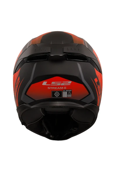 LS2 Stream 2 Fury Mat Siyah-gri-kırmızı Kask - Resim 3