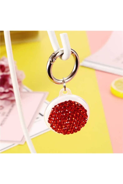 RONA STORE BTBM Airtag 03 Uyumlu Silikon Anahtarlık-Kırmızı