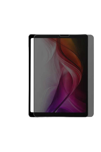 KILIFTECH iPad Pro 12.9 2021 (5.Nesil) Uyumlu Zore Tablet Privacy Temperli Cam Ekran Koruyucu-Siyah - Resim 4