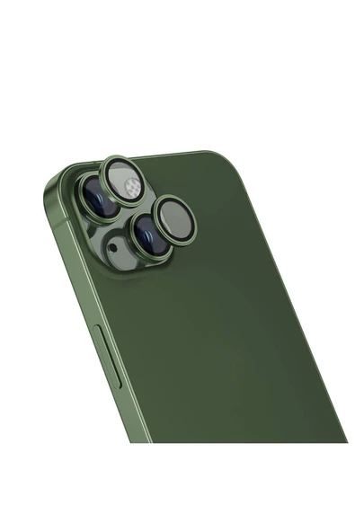 kilifdakilif iPhone 15 Uyumlu   CL-15 Parmak İzi Bırakmayan Anti-RefCLOive Kamera Koruyucu-Yeşil ürün görseli
