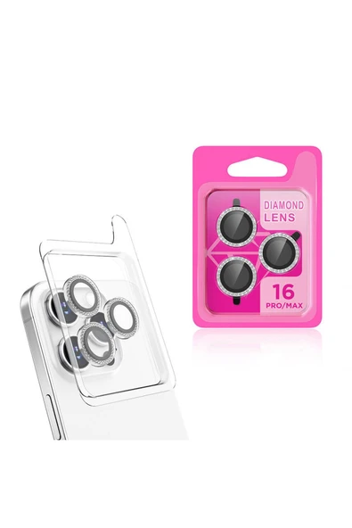 zore Apple iPhone 16 Pro Max Zore CL-06 Kamera Lens Koruyucu-Gümüş