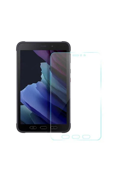 KILIFTECH Galaxy Tab Active 3 T577 Uyumlu Tablet Temperli Cam Ekran Koruyucu-Renksiz - 1