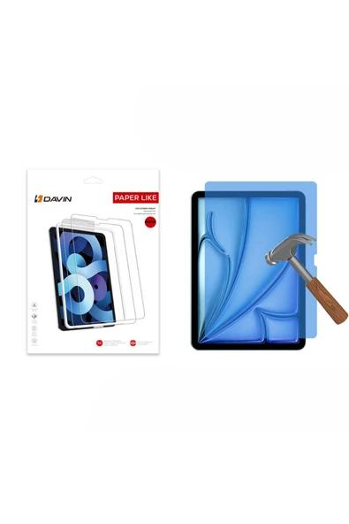 KILIFTECH iPad Air 11 2024 Kağıt Hisli Mat Uyumlu Davin Paper Like Ekran Koruyucu-Şeffaf