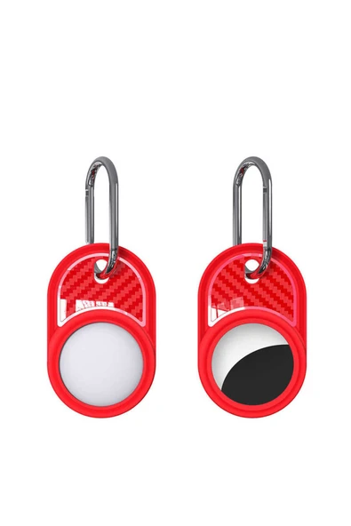 Zeyline SYS Airtag 05 Uyumlu Silikon Anahtarlık-Kırmızı