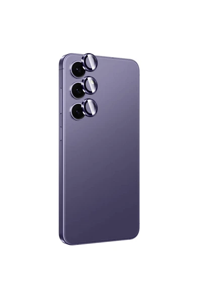 ezotech Galaxy S24 Uyumlu Titanium Premium Temperli Kamera Lens Koruyucu-Mor