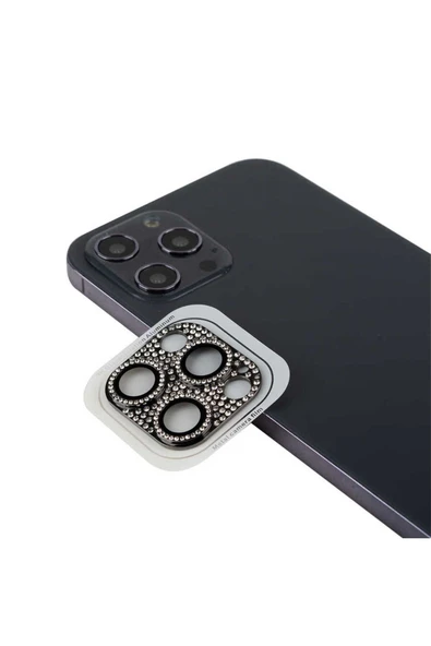 SAFA iPhone 13 Pro Max Uyumlu Zore CL-08 Kamera Koruyucu-Siyah
