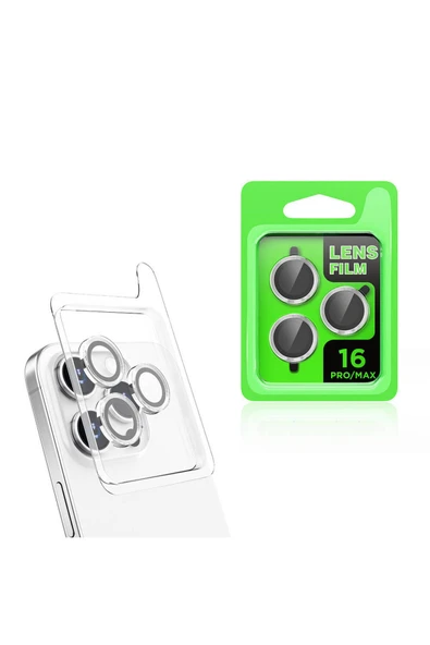 KILIFTECH iPhone 16 Pro Max Zore CL-07 Kamera Lens Koruyucu-Gümüş ürün görseli