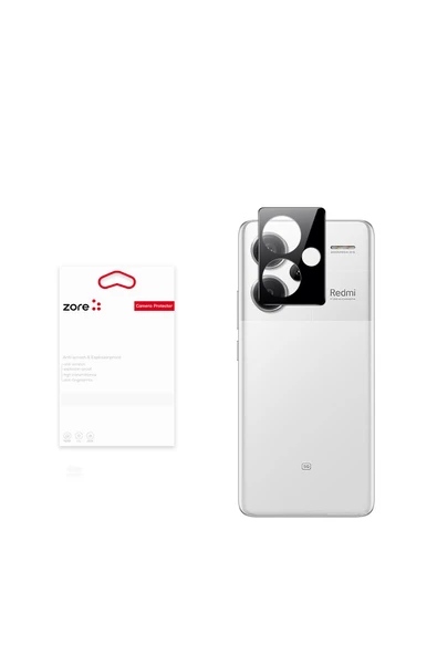 zore Xiaomi Redmi Note 13 Pro Plus 5G Uyumlu 3D Kamera Camı-Siyah