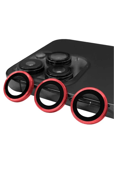 VARDAR AKSESUAR iPhone 14 Pro Uyumlu VRDR CL-07 Kamera Koruyucu-Kırmızı ürün görseli