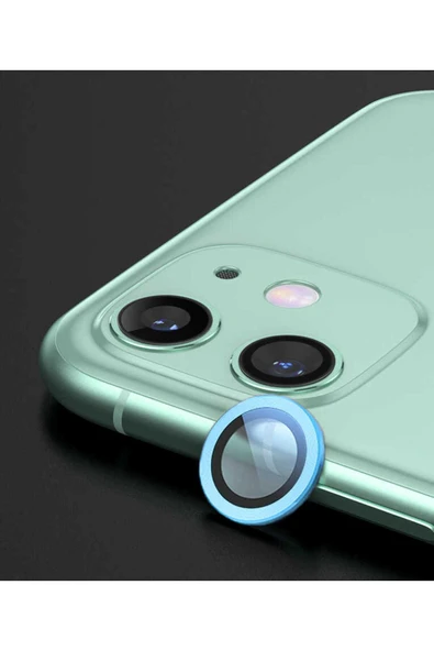 KILIFTECH iPhone 12 Uyumlu  CL-07 Kamera Koruyucu-Mavi