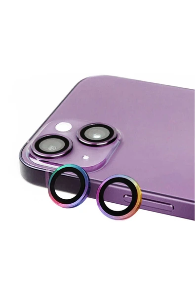 KILIFTECH iPhone 14 Plus Uyumlu Zore CL-07 Kamera Koruyucu-Colorful