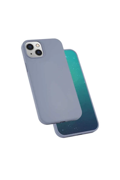 zore iPhone 13 Uyumlu Zore Silk Silikon-Lila ürün görseli
