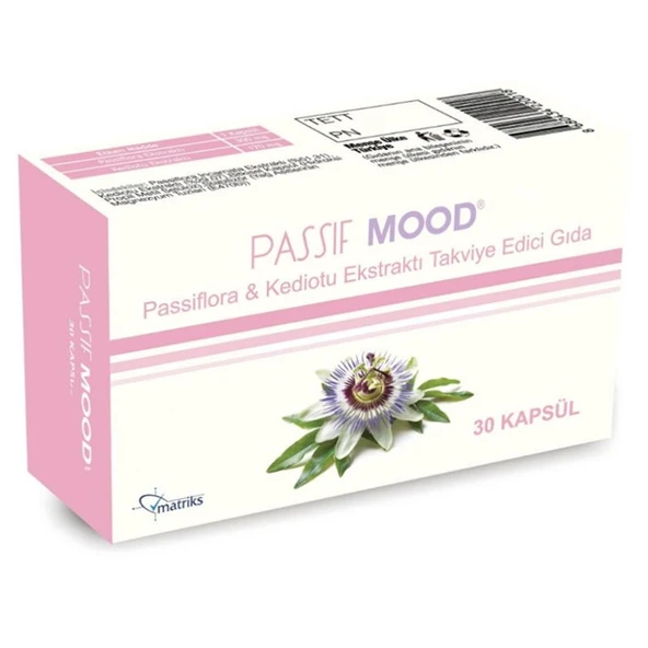 Passif Mood  Passiflora Ekstraktı Takviye Edici Gıda 30 Kapsül