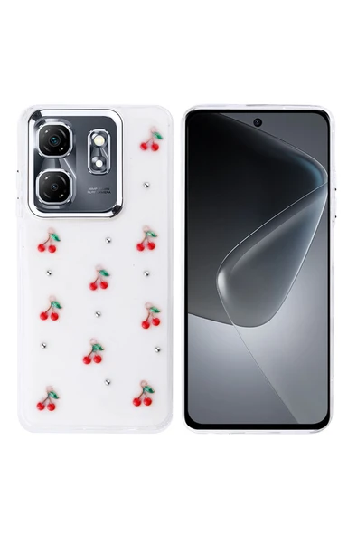 KILIFTECH İnfinix Smart 9 Kılıf Airbag Uyumlu Tasarımlı Simli Şeffaf Zore Kutup Kapak - Fiyonk - 2