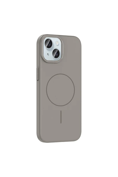 zore iPhone 15 Kılıf Magsafe Şarj Özellikli Zore Ruby Silikon Kapak - Mürdüm - Resim 3