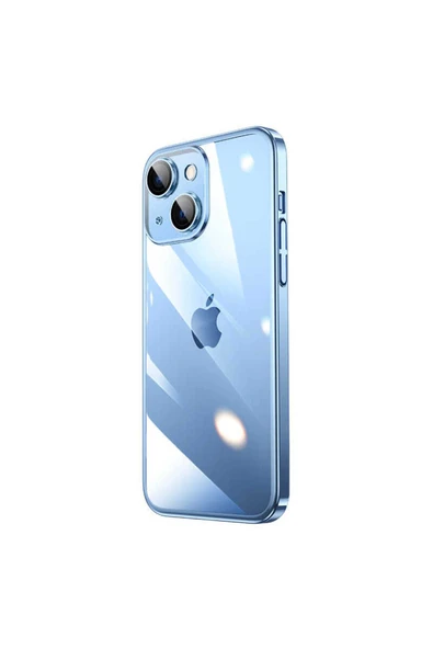 Noir318 iPhone 14 Plus Uyumlu Sert PC Renkli Çerçeveli Zore Riksos Kılıf-Mavi ürün görseli