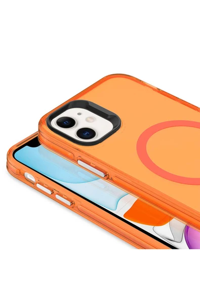 KILIFTECH iPhone 11 Uyumlu Zore Magsafe Şarj Özellikli Buzlu Transparan C-Pro Sert Kılıf-Derin Mor - Resim 3