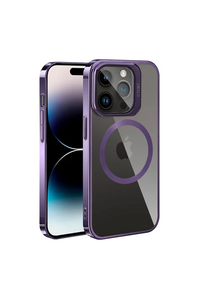 Ardemix iPhone 14 Pro Max Uyumlu Magsafe Wireless Şarj Özellikli Standlı Zore Klon Kılıf-Derin Mor ürün görseli 1