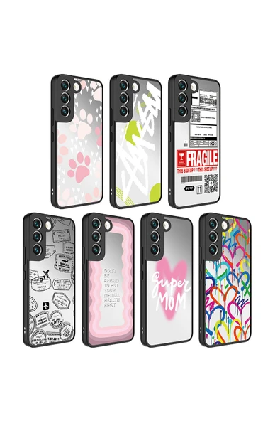 Noir318 Galaxy S21 FE Uyumlu Aynalı Desenli Kamera Korumalı Parlak Zore Mirror Kılıf-Süper Anne - Resim 2