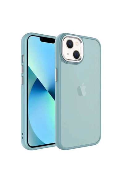 KILIFTECH iPhone 13 Uyumlu Buzlu Sert PC Zore May Kılıf-Mavi ürün görseli