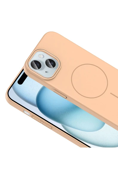 zore iPhone 15 Kılıf Magsafe Şarj Özellikli Zore Ruby Silikon Kapak - Mürdüm - Resim 7