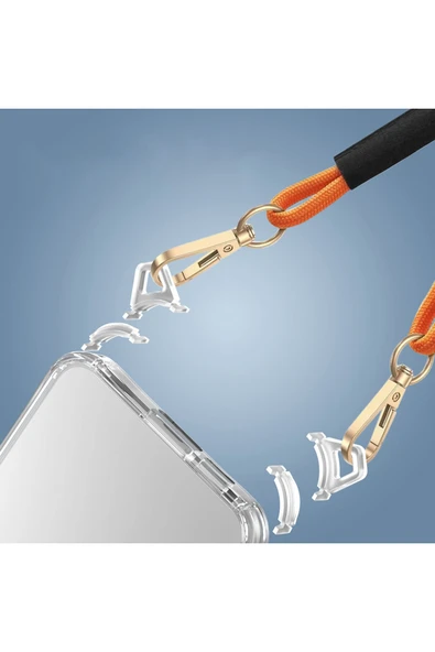 SAFA Galaxy S23 FE Kılıf AiHTTgli Takılabilir Askı Aparatlı Zore Snap Silikon Kapak-Şeffaf - Resim 3