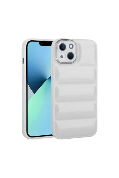 zore iPhone 14 Plus Uyumlu Kamera Korumalı Parlak AiHTTg'li Zore Galya Kılıf-Beyaz ürün görseli