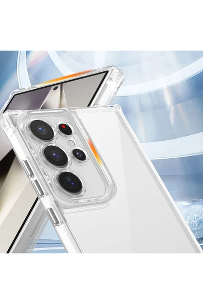 KILIFTECH Galaxy S25 Ultra Uyumlu Kılıf Airbagli Takılabilir Askı Aparatlı Zore Snap Silikon Kapak-Şeffaf - 5