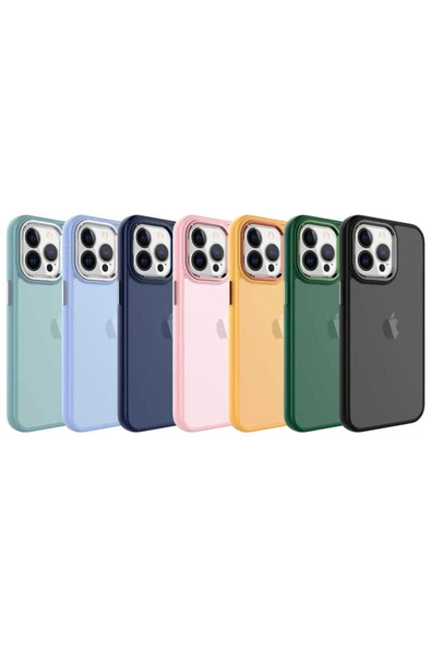 zore iPhone 13 Pro Max Uyumlu Buzlu Sert PC Zore May Kılıf-Turuncu - 2