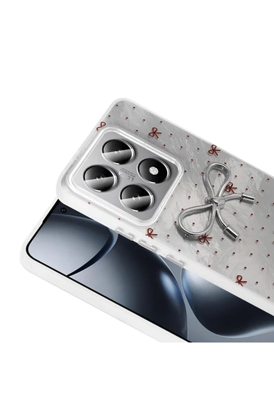 KILIFTECH 14T Pro Kılıf Kamera Korumalı Figürlü Zore Ponti Silikon Kapak - Açık Pembe - Resim 4